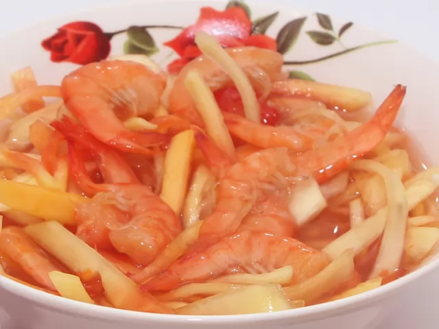 Mắm tép trộn đu đủ