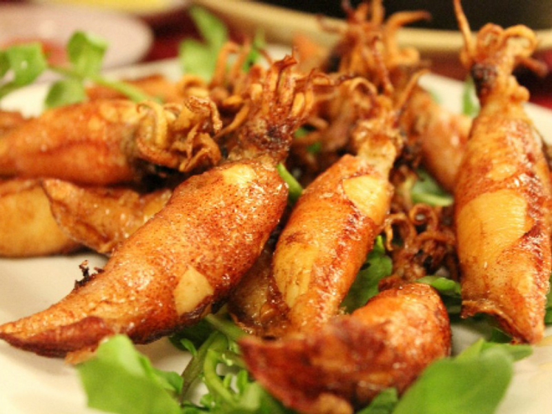 Mực trứng sữa chiên nướng mắm