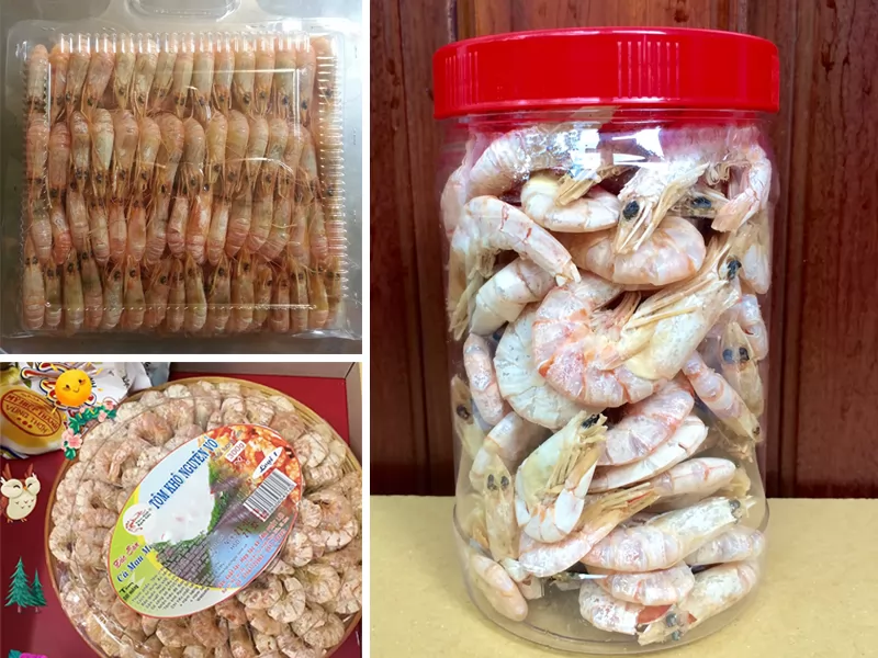 Bảo quản tôm khô nguyên vỏ